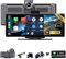 SCUMAXCON Portable Car Stereo Wireless CarPlay Android Auto 4K Dash Cam with Backup Cam Airplay Android Cast 10.26 IPS Touch Screen Loop Recording GPS Navigation Bluetooth FM AUX Built in Speaker