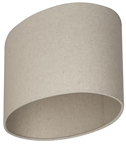 Uniqq Oval Lampenschirm beige transparent 40 x 27 cm - 20 cm hoch