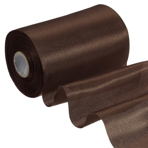 PATIKIL Satinband Dunkelbraun, Breit Schleifenband 10 cm x 20 m, Seidenband, Dekoband Groß, Geschenkband, Stoffband für Auto Bogen, Grand Öffnung, Partydekoration, Stuhl Hochzeit