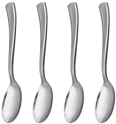 Slomg 200 Pack Silver Plastic Spoons, 6.9 Inches Disposable Heavy Duty Tasting Silverware, Reusable Heavyweight Dessert Coffee Cutlery, Serving Utensils for Catering Parties Wedding Restaurant Dinner