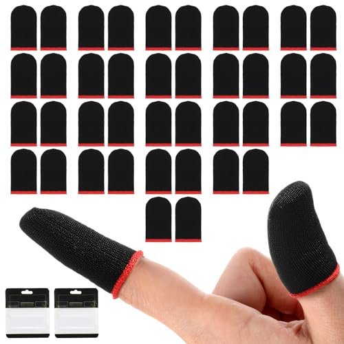 oruola 40 Pcs Finger Sleeves for Mobile Gaming,Gaming Finger Sleeves,Fingers Sleeve with Ultra Thin,Sweat-wicking Thumb Sleeve Mobile Game Fit All Touchscreen Devices