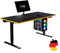 LeetDesk Pro Gaming Tisch in Schwarz Orange - Elektrisch Höhenverstellbarer Schreibtisch - Computertisch - Ergonomisch - Minimalistisch - 160x80 cm