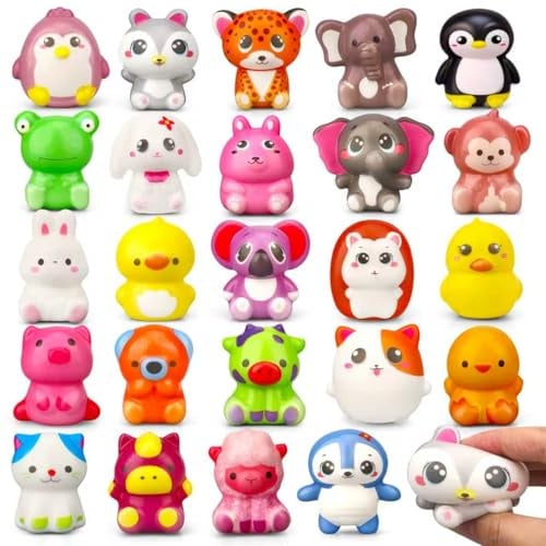 24er-Set Tierische Squishy Spielzeuge, Fidget Squeeze Toy Tier, Sensorikspielzeug für Kinder 4-12 Geburtstag Weihnachten Ostern Partybeutel Klassenzimmer​ Geschenkbox Schatzsuche-Füllung