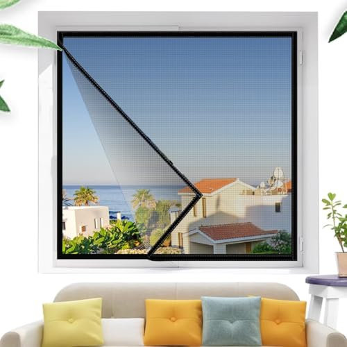 Falttür Mückennetz Fenster 95x200cm Schwarz Fliegengitter Dachfenster Rollo Kellerfenster Window Net Insect Frame