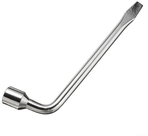 Jotekonoby Radschlüssel, robuster Radschlüssel, 17 mm, 19 mm, 21 mm, ausziehbarer Griff, für Auto, LKW, Reifen, Reparaturwerkzeug, silberfarbener Edelstahl (17 mm)