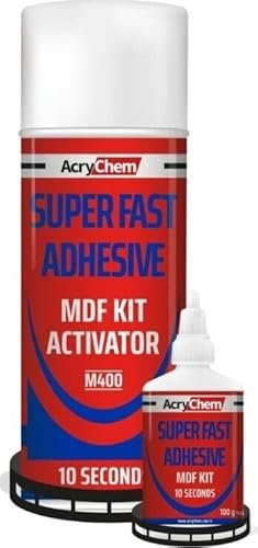 COLLA ACRYCHEM MDF KIT SUPER RAPIDA CON ATTIVATORE 200ML + 50 GR ADESIVI PER INCOLLAGGIO