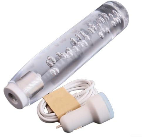 Sumsoctober Pomo de cambio de luz LED de burbujas de cristal compatible con coches de transmisión manual (20 cm, azul)