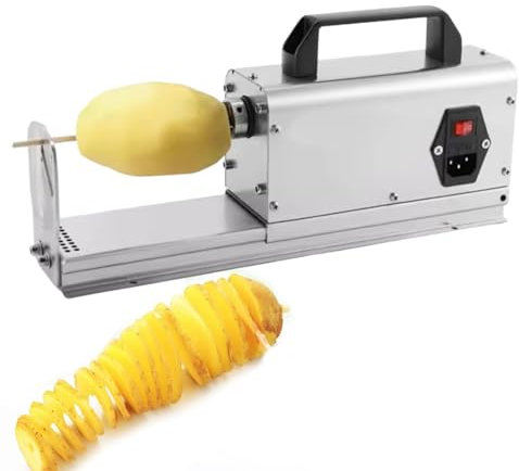 ZHJOPP Commercial Electric Potato Slicer,Spiral Tornado Potato Slicer,Potato Spiral Cutter,Stainless Steel Potato Shredder, Potato Spiral Slicer,Suitable for Snack Street, Home Kitchen ()