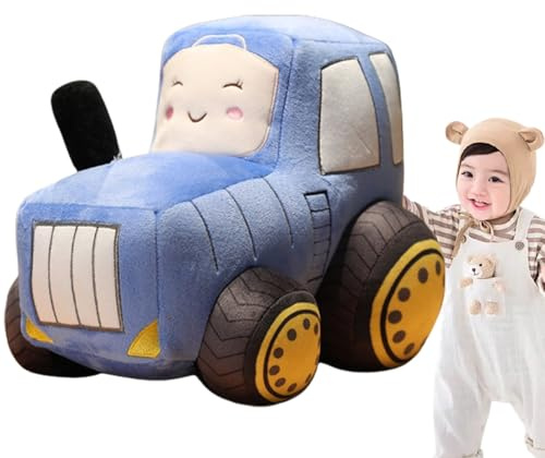 Fahrzeug Plüschkissen - Traktor Plüsch, Stofftier | Niedlicher Traktor Plüschtier, Deko Sofakissen für Kinderzimmer Home Decor Autositz Kissen Dekoration Tier Spiel