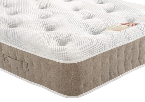 British Cotton Pocket 1200 Mattress | Medium | King Size | Natural Fillings