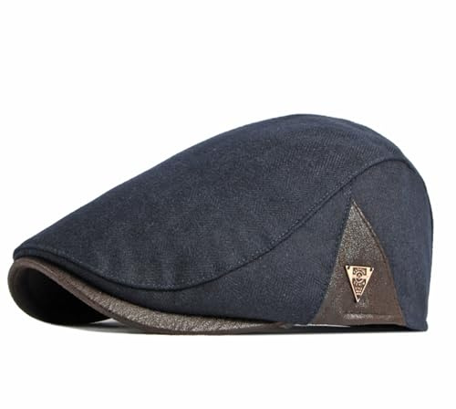 meioro Herren Schiebermütze, Baumwolle Mütze Herren Baskenmütze Men Hut, Dreieck Splitzen Klassisches Design Winter Flat Caps für Männer, Newsboy Cap Barett Gatsby Flat Cap Herbst Chirmmütze