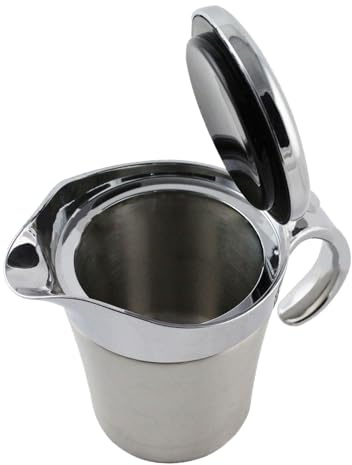 Geavonyg Eleganti Pentole per Sugo Isolate Termicamente Pentole Sugo Portatili in Acciaio Inossidabile con Isolamento Termico Che Serve Contenitore Salsa A Doppia Parete