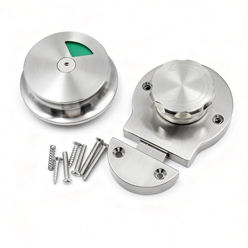 Stainless Steel Toilet Cubicle Door Locks | Visual Indicator, For Bathroom Stall, Office Cubicle, Changing Room, Silver