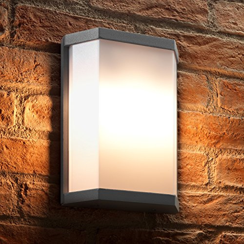 Auraglow Ultra Modern 10w LED Twin Lamp Garden Outdoor LED Wall Light - Warm White