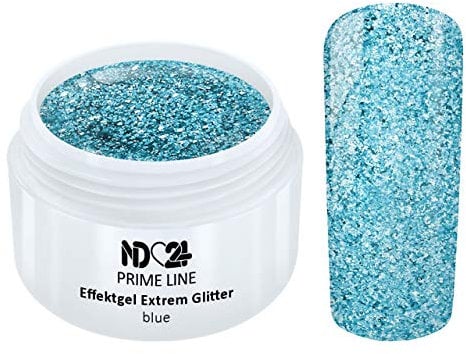 Prime Line - Uv Led Gel Extrem Glitter Effekt Blue Glitzer Blau - Made in Germany - 5ml