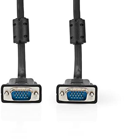 NEDIS - Cavo VGA - Spina VGA - Nichel - 10 m - Rotondo - ABS - Nero
