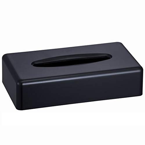 VINN DUNN - Dispenser rettangolare per fazzoletti, dispenser per fazzoletti Kleenex per il viso, dispenser per tovaglioli, per bagno, piano di lavoro, tavolo da trucco, colore: nero