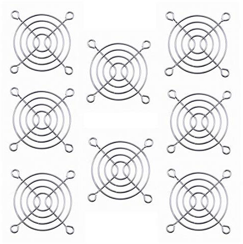 QMseller Metal Household Grill Protector Finger Guard for 60mm Case Fan 8pcs Silver Tone
