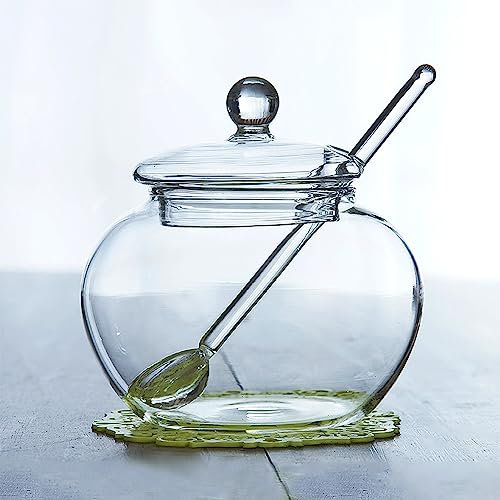 MINGZE Haushalt Zuckerschüssel, transparent Glas Zuckerdose, 250 ml, aus Glas Vorratsglas, Der perfekte Partner für die Familie und die Küche