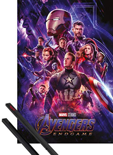 1art1 The Avengers Plakat | Bild (91x61 cm) Endgame Kinoplakat + EIN Paar Posterleisten, Schwarz