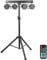 ETEC Professional LED PARTYBAR 3-4x12W RGBW Scheinwerfer inkl. Stativ & Fernbedienung - Komplettset Disco Party Lichtanlage für DJ, Club, Bühne & Theater
