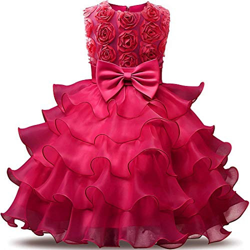 Ulalaza Principessa Poofy Fiore Ragazze Abiti Compleanno Festa Cosplay Matrimonio Concorso Dress-Up
