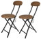 thesecrethome.es Set de 2 Taburetes Plegables de Cocina, Silla Plegable de Metal Negro y Madera Oscura,Silla Apta para Interior y Exterior, Alto. 73 cm x Diámetro 30 cm