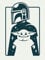 Komar 30 x 40 cm Star Wars Wandbild | Mandalorian The Child and Father | Baby Yoda, Dekoration, Poster, Kunstdruck | Größe Rahmen | WB-SW-002-30x40, Blau, Weiß