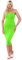 Hamishkane® Vestido midi ajustado para mujer, sin tirantes, ajuste delgado, elástico, para mujer, Reino Unido, verano, largo sin tirantes, para fiesta, verde neón, 36-38