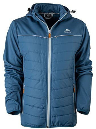 FORSBERG Alruut III funktionelle Hybridjacke Herren, Steppfutter, Softshell in sportlicher Optik, wasserabweisend und winddicht, Farbe:blau/grau, Größe:M