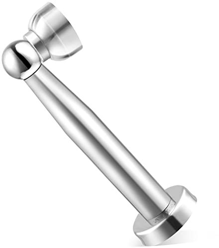 Magnetic Door Stopper, Heavy-Duty Stainless-Steel Door Stops Magnetic Wall Mounted Chrome Door Soft Catch Holder to Stay Open, 6 Inch Extra Long Magnetic Doorstop