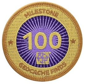 100 Milestone Finds Geocaching Patch Aufnäher gefundene Caches