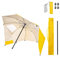 Amiaire Sombrilla de playa - Sombrilla de playa de 180 cm diámetro– 3 Posiciones - Protección UV, antiviento y transpirable de aluminio- Incluye Bolsa de viaje (Amarillo).