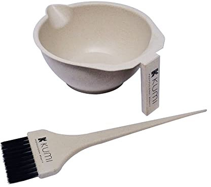 Kumi Professional Wheat Eco-Friendly Oatmeal 2 Piece Tint/hair dye Set - This hair dye bowl and brush kit is ideal for professional or home use. Ideal home hair dye kit.