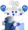 Tortendeko 12. Geburtstag Silber Blau - Kuchen Topper Cake Topper Kuchendeko Happy Birthday - Deko für Junge und Mädchen