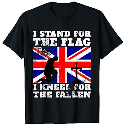 I Stand for The Flag, I Kneel for The Fallen Union Jack T-Shirt