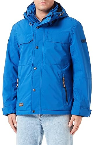 camel active Herren teXXXactive® Funktionsjacke mit Abnehmbarer Kapuze Stahlblau, menswear-54