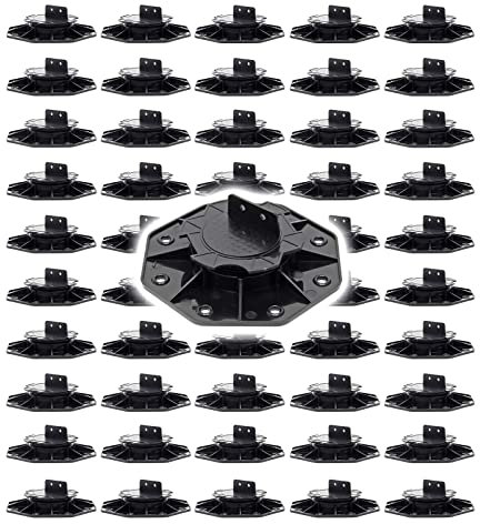 XPOtool Set 50x Stelzlager für Terrassen, 2700kg, 18-28mm, höhenverstellbare Stellfüße für Terrassendielen, Platten und Planken