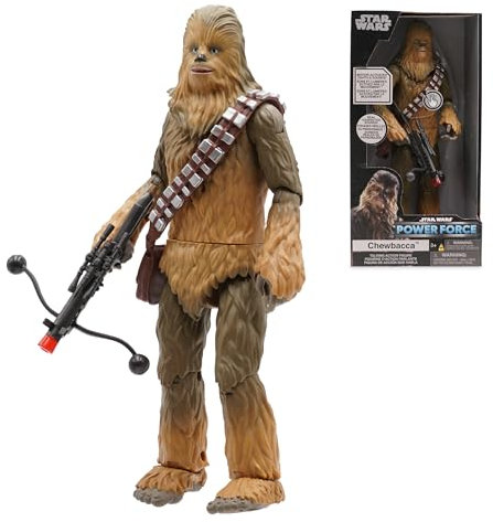Disney Store Offizielle Sprechende Actionfigur Chewbacca, Star Wars, 28,5cm, Wookiee-Krieger mit Leuchtendem Blaster, 14 Knurrende Geräusche, Geeignet Ab 3 Jahren