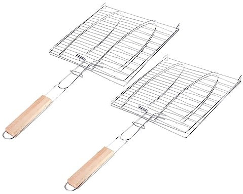 HAKIDZEL Grill Fischhalter Aus Metall Grillrost Für Fisch Und Fleisch Praktisches Grillzubehör Für Outdoor Und Zuhause