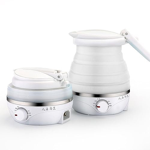 0,6L Hervidor Eléctrico Plegable De Viaje Portátil Calentador De Caldera De Agua Plegable Plegable Hervidor De Silicona De Grado Alimenticio Protección Para Hervir En Seco Voltaje Dual 110V-220V
