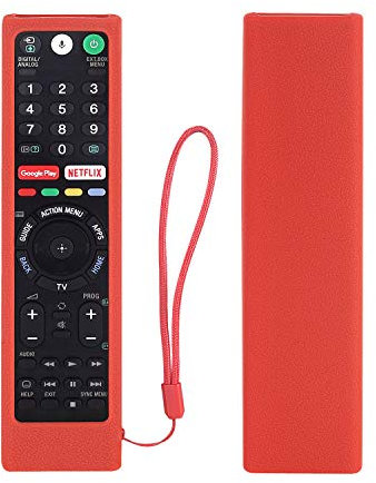 Housse Coque en Silicone pour Sony Vocale Télécommande RMT-TX100D RMF-TX310E RMT-TX300E, Housse Coque pour Buzz TV XR4000/XRS4000 Télécommande, Antidérapage, Antisismique, Lavable (Rouge)