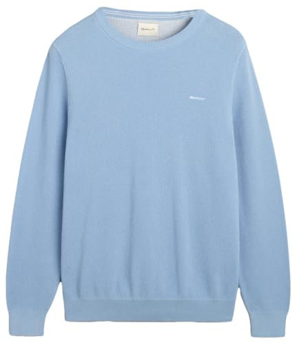 GANT Herren Cotton Pique C-Neck Pullover, Clear Sky, XXL