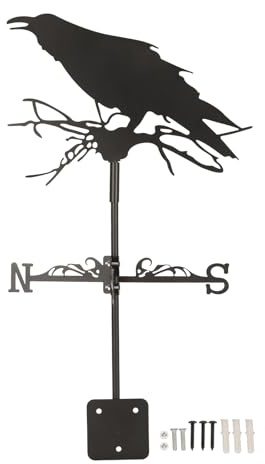 Weathervanes, Crow Weathervane,Wind Direction Tracking, Weather Vanes For Outside Wind Vane Decorative Metal Weathervane, Wind Vane Anti-Rust