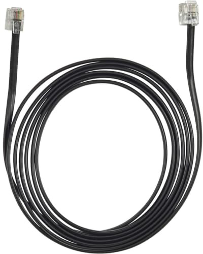 ECTIVE Modularkabel- 2m, schwarz, RJ12, flach- Modularanschlusskabel, Flachkabel, Laderegler Verlängerungskabel, Verbindungskabel für SC Pro Solar-Laderegler