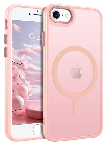 BENTOBEN for iPhone 7/8/SE 3/2 (2020/2022) Magnetic Case [Compatible with MagSafe], Translucent Matte Back Anti-yellow Slim Soft TPU Shockproof Women Men Protective Cover for iPhone 7/8/SE, Pink