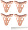 Piutouyar 4 Inch/10cm Hollow Out Furniture Legs Set of 4, Rose Gold Artistic Metal Sofa Cabinet Legs, Modern Triangle Couch Feet Metal Furniture Legs Feet for Cabinet Cupboard Table Bookcase Wardrobe