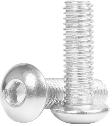 Viti a testa bombata con esagono incassato in alluminio M2 M2.5 M3 M4 M5 Bullone esagonale a metà tondo 50 pezzi, 50 pezzi, m5x20