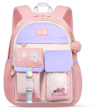 Aucuu Sac à Dos Enfant, Sac D'école Cartable Maternelle, Cartable Fille Primaire de Grande Capacité, Sacs Scolaires Filles Imperméable Durable pour Enfants Fille