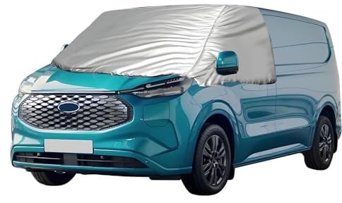luolety Frontscheiben Abdeckung für Ford Transit Custom 2012–2022, Windschutzscheiben Thermoabdeckung Externe Thermo-Frontscheibenabdeckung, Schneeschutz Eisschutz Sonnenschutzfolie